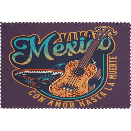 Tableware Pad Placemats 6 Pcs Table Mat Non-Slip Vintage Day Dead Placemats for Dining Table