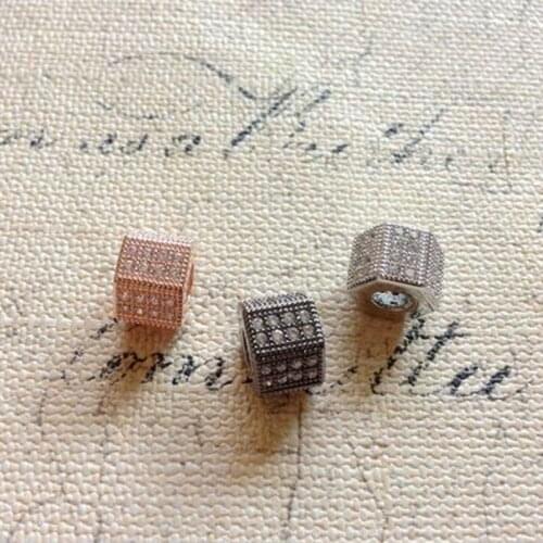 Promotion High Quality ! Zircon & Copper 10*8MM Hexagon Charm Jewelry Necklace Pendant