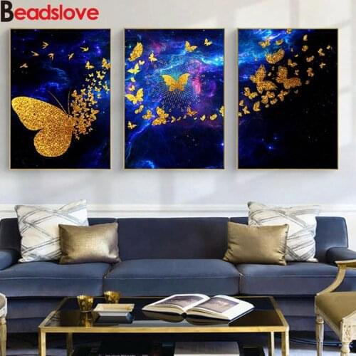 Dancing Butterfly 5d diy diamond painting cross stitch full drill abstract nordic diamond embroidery mosaic art wall decor