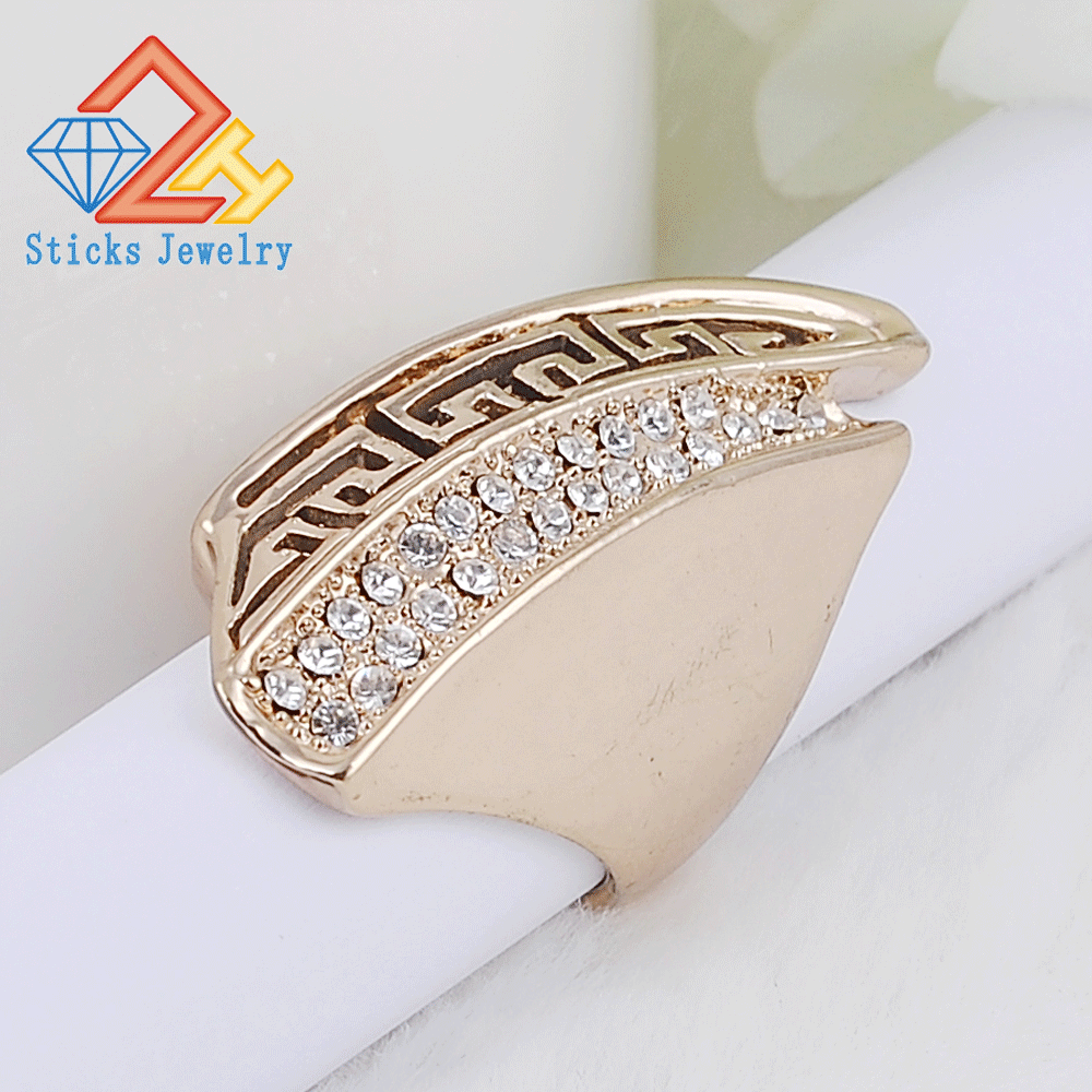 Custom Rings For Women and Men Gold Color Pave Full Rhinestone Austrian Crystals SWA Elements Party Ring Jewelry