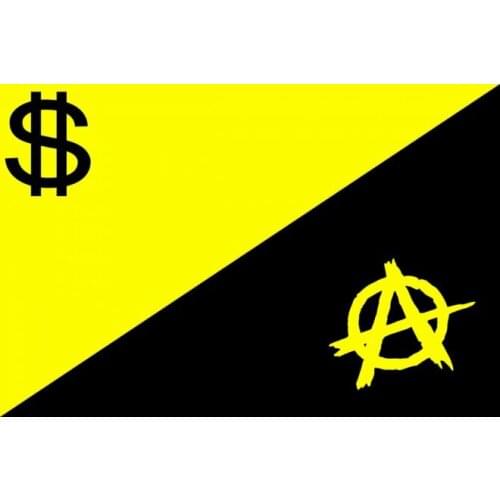 3x5ft Flag Large Indoor Outdoor Capitalism Flags vs Anarchism Sosyalist freedom custom hobby History banner flag