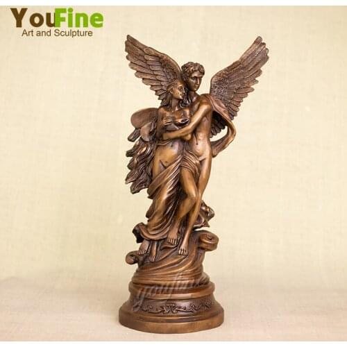 18.9" Bronze Cupid and Psyche Sculpture Classical Famous Bronze Cupid and Psyche Statue Figure For Home Decor Ornament Crafts
