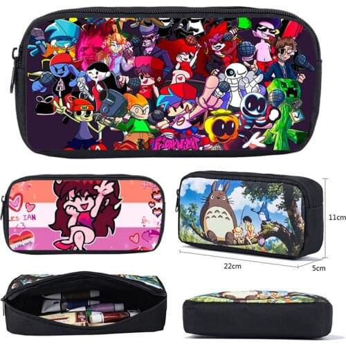 Friday Night Funkin Cosmetic Cases 3D Print Zipper Hot Game Makeup Box Pencil Case Storage Pouch School Supplies Stationery Bags