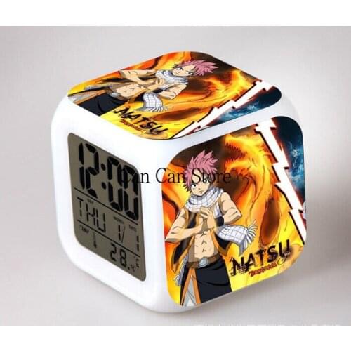 Japanese Anime Fairy Tail 7 Color Change Digital Alarm Clock Gifts led Alarm clock Kids Alarm Clock wekker digital Alarm clock
