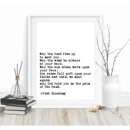 Irish Blessing Literary Canvas Prints And Poster May the Road Rise Up To Meet You Quotes Art Painting Home Wall Art Decor