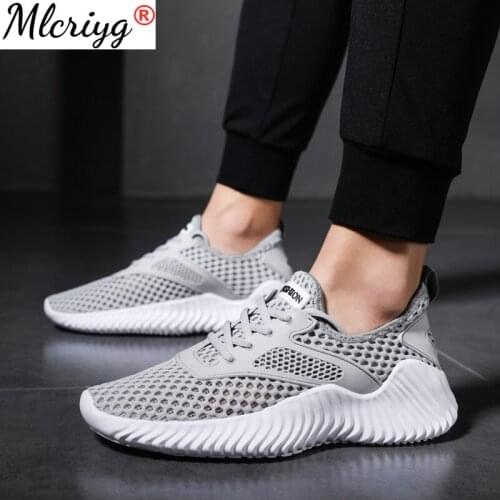 New Sneakers Men Breathable Mesh Quick Drying Casual Walking Shoes Men Lightweight Fashion Design Lace-up Male Footwear Running