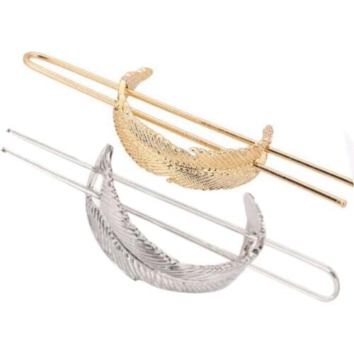 Metal Hair Clips, Gold Hair Pins Silver Hair Hollow Hairpin with Pitted Curled Leaves for Personality Hair Accessories