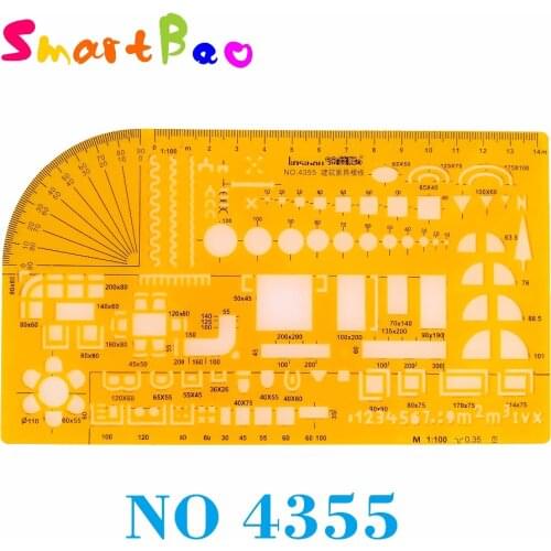 Metric 1:100 Architecture Interior Design Furniture Design Drawing Template for 0.35 pen No 4355