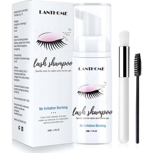 Eyelash Extensions Brush Shampoo Kit Eyelashes Extension Glue Eye Lash Cleaning Foam Pump Design No Stimulation Makeup Clean