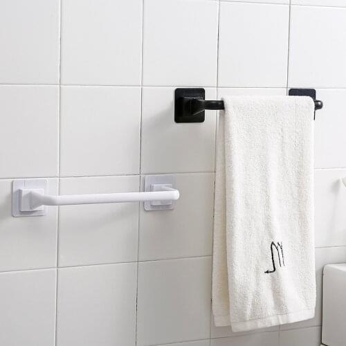 Wall Mounted Bathroom Towel Bar Shelf Rack Holder Household Kitchen Toilet Roll Paper Hanging Hanger Towel Rail Rack Holder
