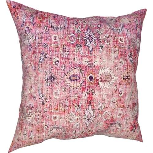 Antique Traditional Pink Oriental Moroccan Style Pillowcover Home Decorative Boho Hippie Cushions Throw Pillow for Car