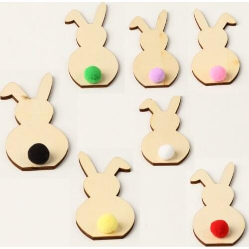 Unfinished Easter Bunny Wooden Rabbit Wood Chips for Home Easter Decoration