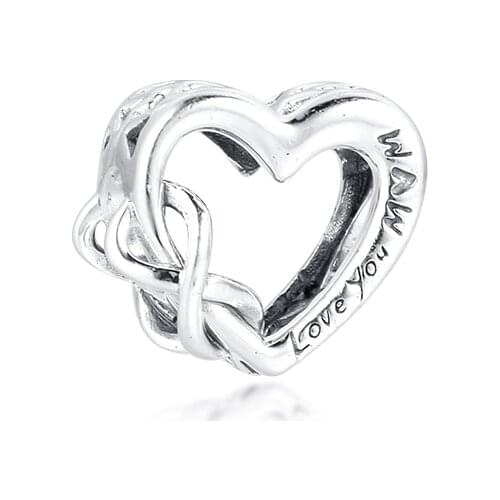 Fits Pandora Bracelet Argent 925 Sterling Silver Love You Mum Infinity Heart Charms Beads for Women Fine Jewelry Making Kralen