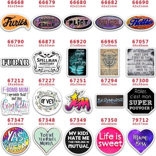 DIY Craft Supplies Sewing Accessories Cartoon Letter And Word Printed Planar Resins Mold 30 Pieces. PR-66668