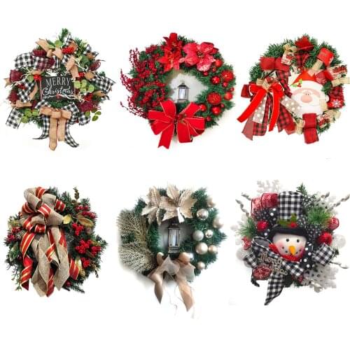Christmas Wreath Decorative Door Decoration Diy Christmas Ornament Christmas Decorations for Home Outdoor Party Supplies