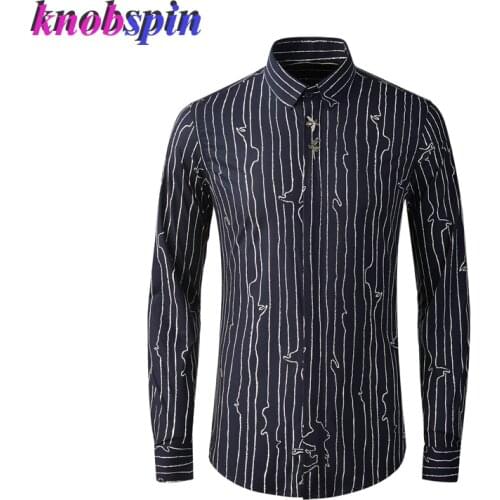 100% Pure Cotton Shirt men Casual Slim Shirts for men Long sleeve Chemise homme metal Bee Rose Camisas masculina size 38-48