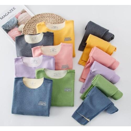 Kids Thermal Underwear For Children Winter Thicken Warm cotton clothes Girls Boys Set Toddler Baby Boy Girl Nightwear costume