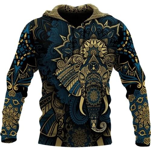 3D Hoodies All Over Printed Elephant Royal Pattern For Men/Women Sweatshirt Unisex Spring Casual Pullover Zipper Dropshipping