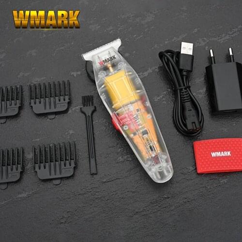 WMARK NG-202 Transparent T Style Hair Trimmer Professional Rechargeable Hair Clipper Hair Cutting 6500RPM With 1400MAh Battery