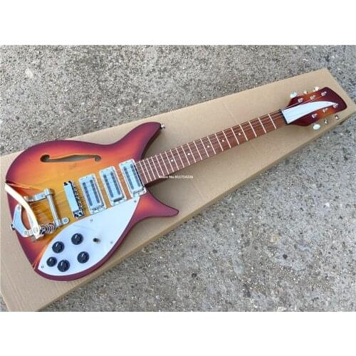 High quality Cherry Red Rickon 325 electric guitar 6-string vibrato 34 inch free shipping