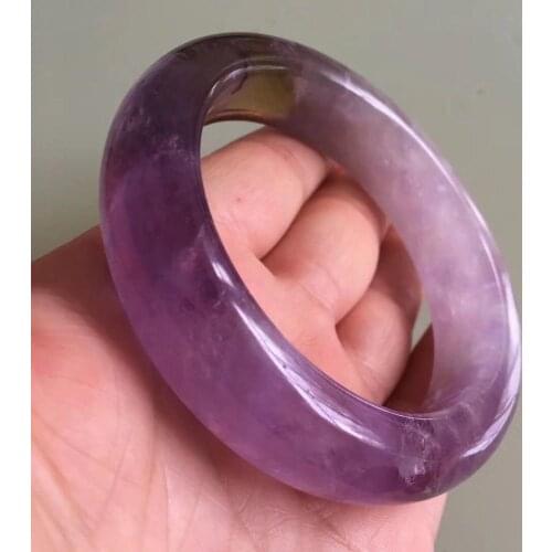 Natural Lavender Amethyst Crystal Woman Bangle AAAA Inner Diameter 60mm