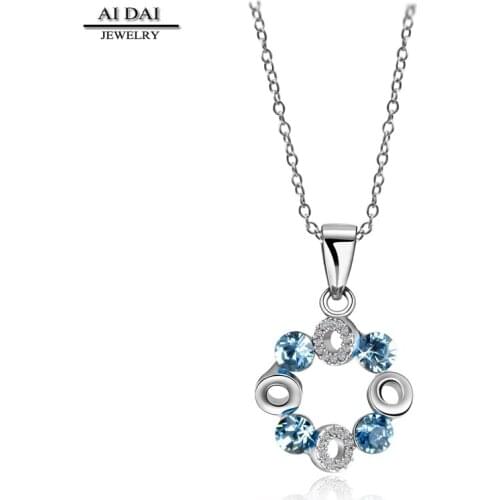 Irregular ring color crystal titanium steel diamond female gemstone pendant temperament pendant