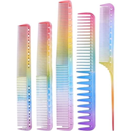 1 pc Beauty Caring Products Haircut Hairdresser Comb Heat Resistant Colorful Rainbow Comb Portable Personal Hairdressing Tool