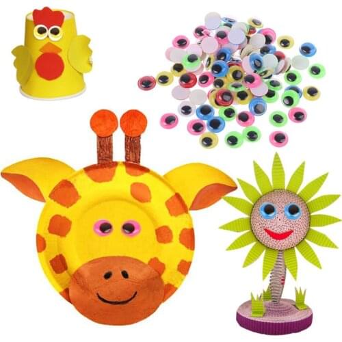 100pcs 8mm/10mm/12mm/15mm Mixed Color Self Adhesive Eyes for Doll Bear Stuffed Toys DIY Craft B36E