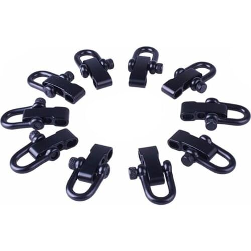 10x U Style Zinc alloy Adjustable Shackle Buckle For Paracord Bracelet Rope Black