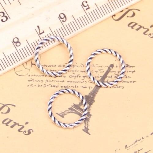 145pcs Charms For Jewelry Making circle 15mm Antique Silver Plated Pendants DIY Handmake Tibetan Silver Bracelet Necklace