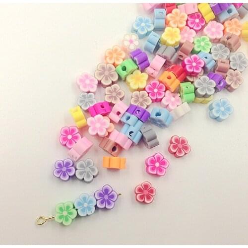 8-10MM 200Pcs Flower Mix Colors Mandmade Clay Bead Loose Beads Jewelry Findings