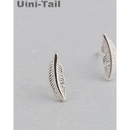 925 sterling silver mini fashion feather earring wholesale Korea dynamic trend sweet high quality hypoallergenic sterling silver