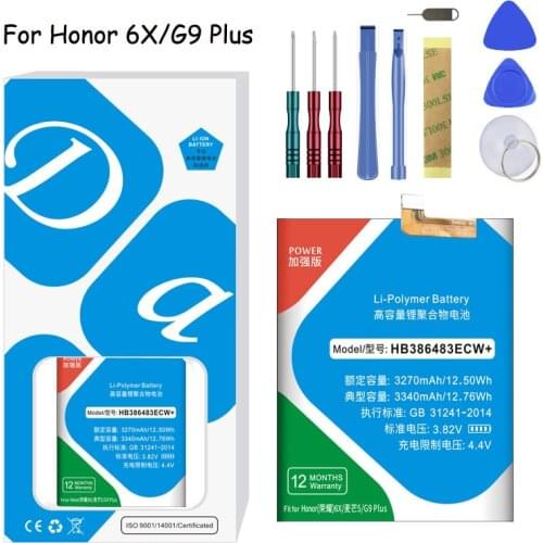HB386483ECW+ Batteries For Huawei Honor 6X/Maimang 5/G9 Plus 3340mAh Replacement Mobile Phone Battery