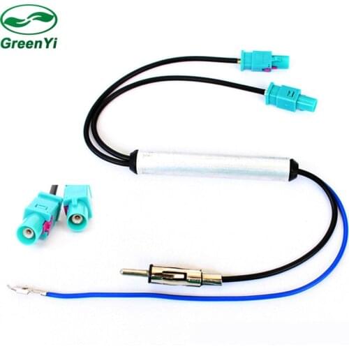 GreenYi Two Way OEM Car Radio Antenna Adapter Diversity System Fakra for Audi VW BMW Volkswagen Radio