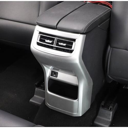Lsrtw2017 Carbon Fiber Car Rear Armrest Air Vent Trims Anti-kick Cover Panel Accessories for Changan Cs75 Plus 2020 2021