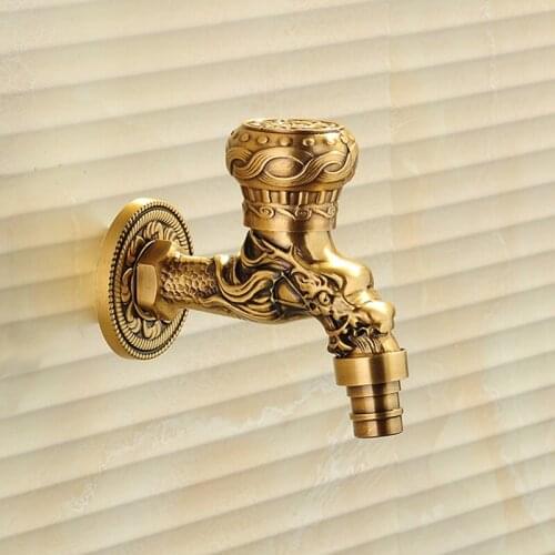 Global Free Postage Dragon Shape Washing Machine Tap Wall Mounted Single Handle Cold Water Laundry Tap
