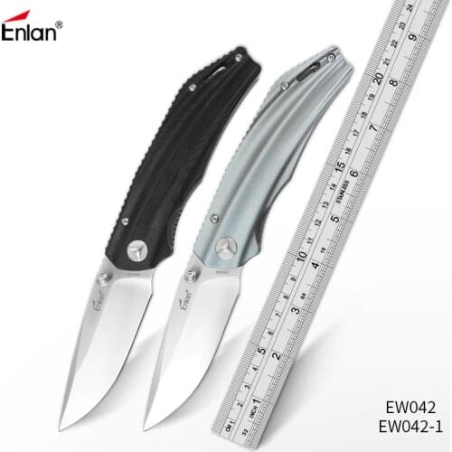 ENLAN Hunting Camping Knife Tactical Survival Pocket Knives 8cr13mov Blade G10 / Aluminum Handle Outdoor EDC Tool Dropshipping