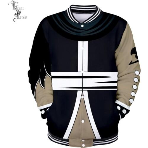 Fairy Tail 3D Printing Men/Women Autumn/Winter Baseball Jacket and Coats Long Sleeves Japanese Anime Streetwear Plus Size