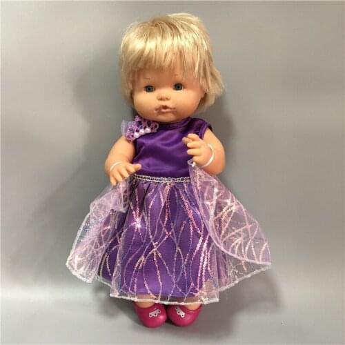 Purple Embroidered Bead Skirt+T-shirt Denim Skirt 42cm Nenuco Doll Nenuco y su Hermanita And 43cm Baby Doll Clothes Accessories