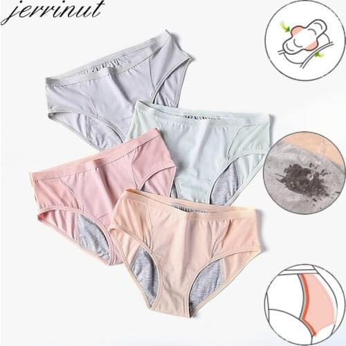 Jerrinut Menstrual Panties Physiological Pants Leak Proof Women Underwear Period Mesh Breathable Briefs Womens Cotton Briefs