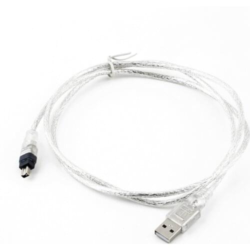1.2M Usb 2.0 Male Naar Firewire Ieee 1394 4 Pin Male Ilink Adapter Kabel Man Op Man Kabel Licht wit Flexibele Kabel