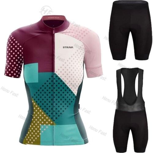 Summer Women Cycling Jersey Bicycle Clothes Female Short Sleeve Road Bike Clothing Riding Shirt Team Jersey Mountain Cycling Set