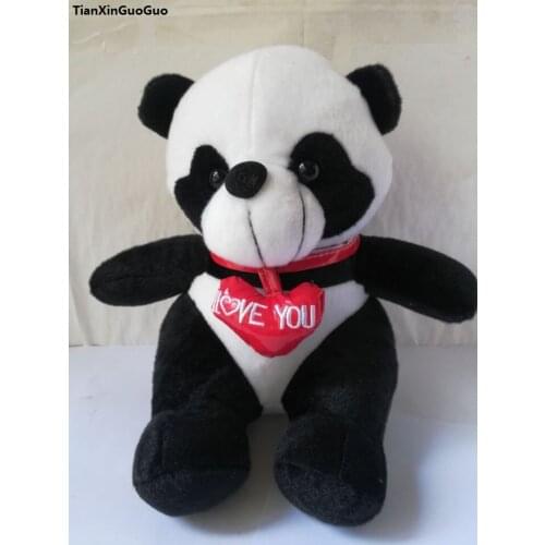 Stuffed animal lovely panda about 28cm heart " i love you " panda plush toy soft doll gift b2000