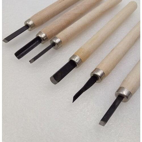 6pcs/set Wood Carving Set Chisel Tool Woodcut Knives Tool for DIY Arts Crafts