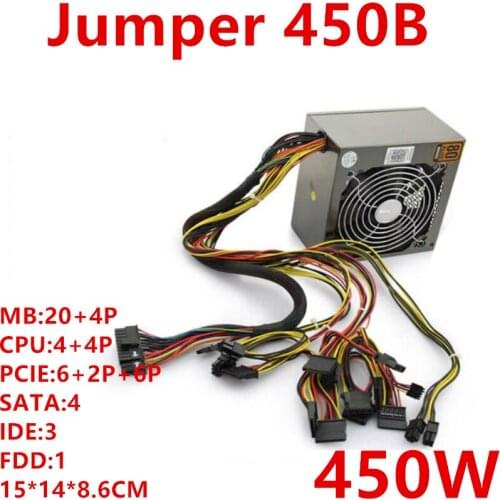 New PSU For Huntkey Intel ATX Active PFC 80plus Bronze Power Supply Chicken Mute Power Supply 450W Power Supply Jumper 450B