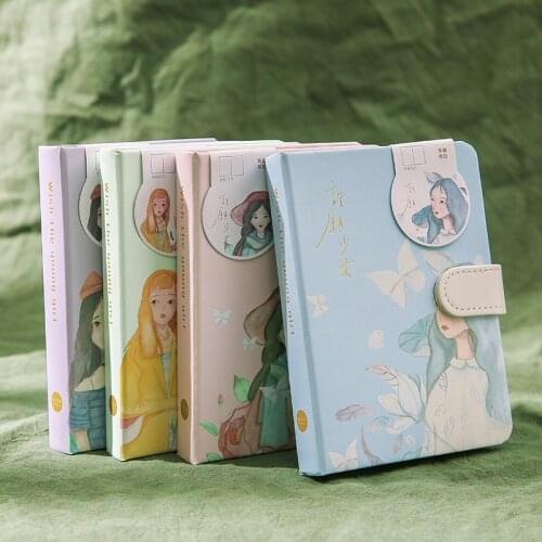 A6 Hand-painted Hardcover Color Edge Magnetic Buckle Student Office Meeting Record Notes Comic Book Cover Hand Account Book