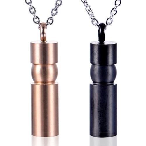 2019 New Arrival Wholesale Empty 316L Stainless Steel Cremation Urn Pendant Perfume Bottles Necklace Pendant