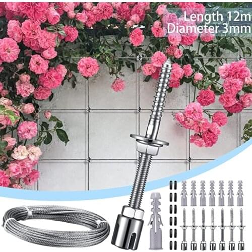 Stainless Steel Climbing Aid for Climbing Plants Climbing Net for Gardens and Greenhouses Complete Set with wall brackets steel