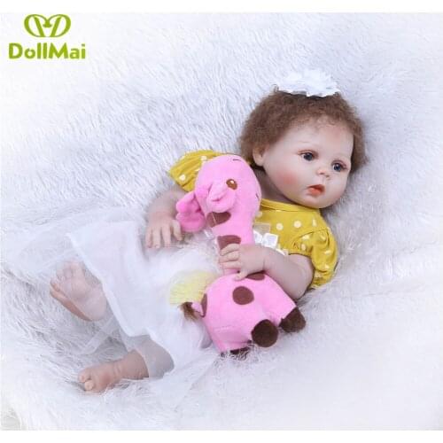Full silicone reborn baby dolls 23"57cm fashion real baby doll newborn girl alive children bathe toy birthday gift bonecas
