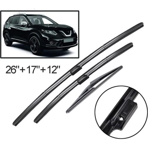 Car Front and Rear Wiper Strip Windshield Windscreen Front Window for Nissan X-Trail T32 Rogue 2 2013 - 2019